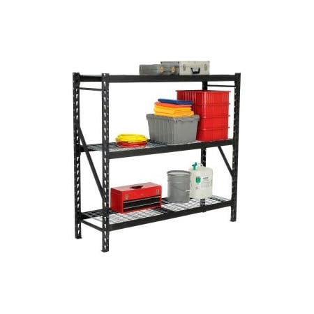 Edsal Heavy Duty Storage Rack, Wire Deck, 77"Wx24"Dx72"H ERZ772472WL3
